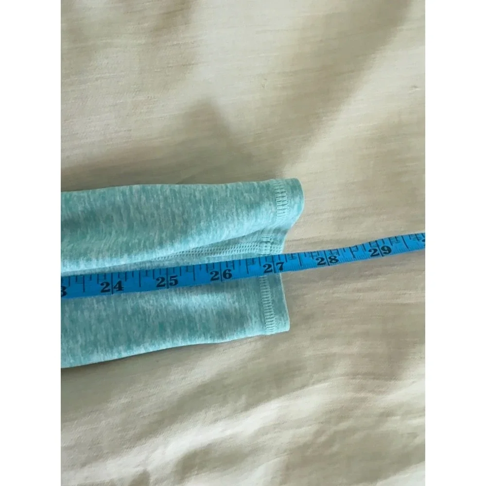 Alo Yoga Alosoft Flow Leggings XS Aqua Blue Heathered High Waist Full Length